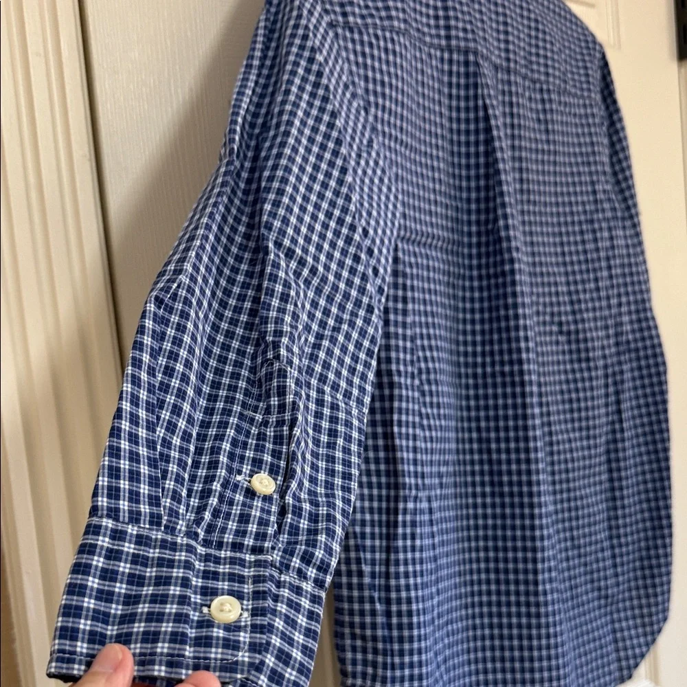 Ralph Lauren Navy Checkered Button Down Shirt